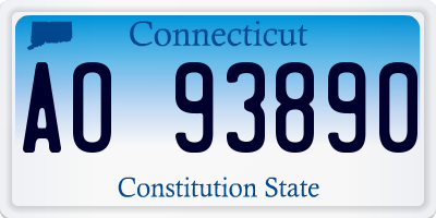 CT license plate AO93890