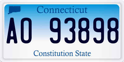 CT license plate AO93898