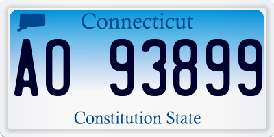 CT license plate AO93899
