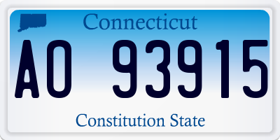 CT license plate AO93915