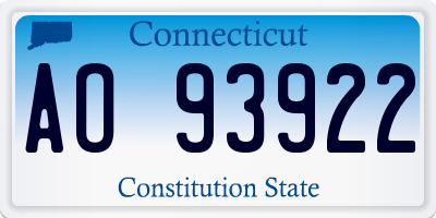 CT license plate AO93922