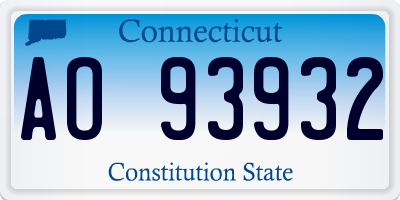 CT license plate AO93932