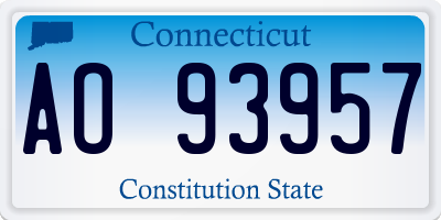 CT license plate AO93957