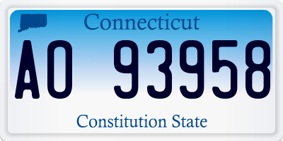 CT license plate AO93958