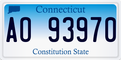 CT license plate AO93970