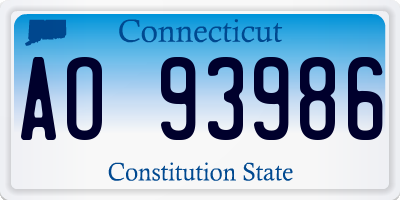 CT license plate AO93986