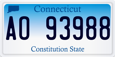 CT license plate AO93988