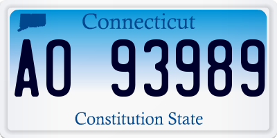 CT license plate AO93989
