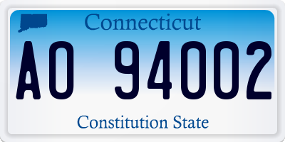 CT license plate AO94002