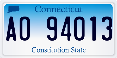 CT license plate AO94013