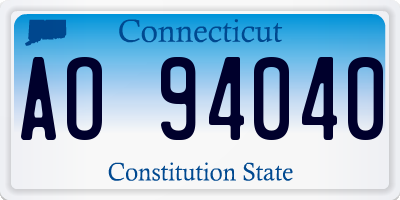 CT license plate AO94040