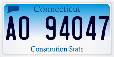 CT license plate AO94047