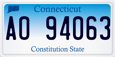 CT license plate AO94063