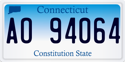 CT license plate AO94064