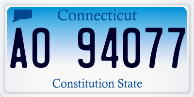 CT license plate AO94077