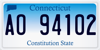 CT license plate AO94102