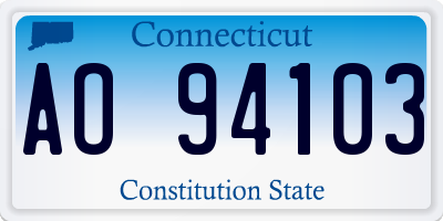 CT license plate AO94103