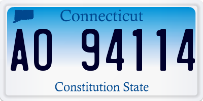 CT license plate AO94114
