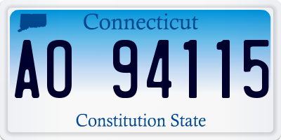 CT license plate AO94115