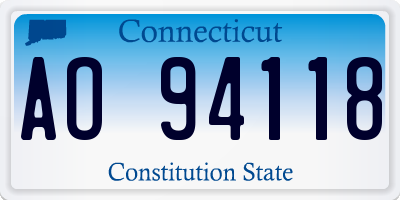 CT license plate AO94118