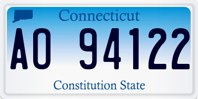 CT license plate AO94122