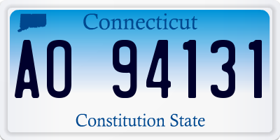 CT license plate AO94131