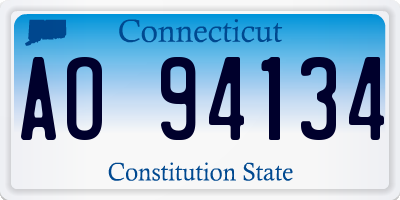 CT license plate AO94134