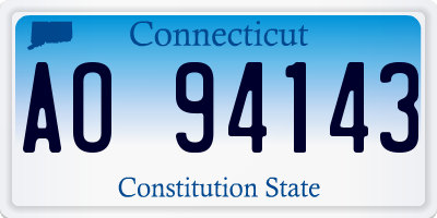 CT license plate AO94143