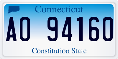 CT license plate AO94160