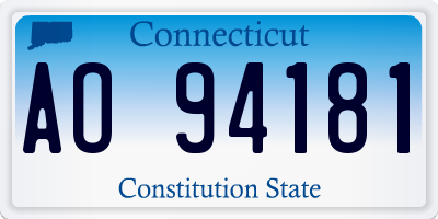 CT license plate AO94181
