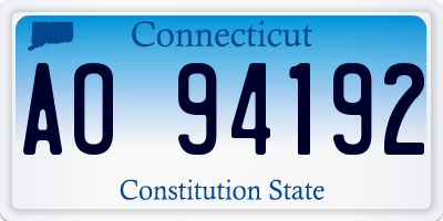 CT license plate AO94192