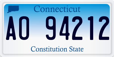 CT license plate AO94212