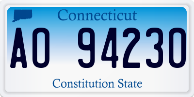 CT license plate AO94230