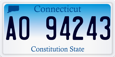 CT license plate AO94243