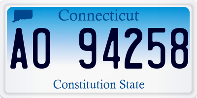CT license plate AO94258