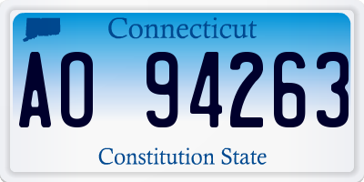 CT license plate AO94263