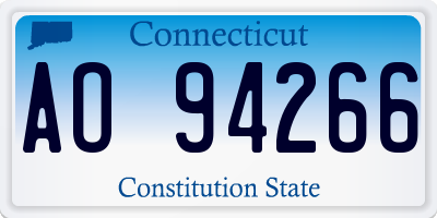CT license plate AO94266