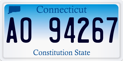 CT license plate AO94267