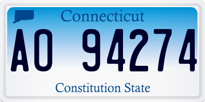 CT license plate AO94274