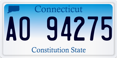 CT license plate AO94275