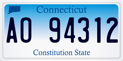 CT license plate AO94312