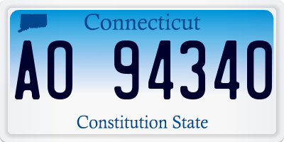 CT license plate AO94340