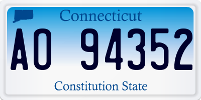 CT license plate AO94352