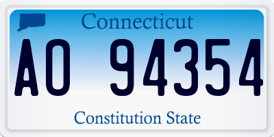 CT license plate AO94354