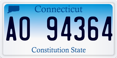 CT license plate AO94364