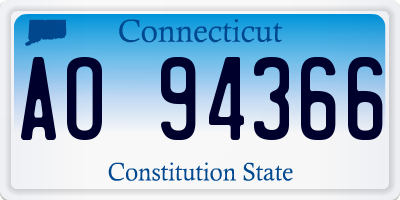 CT license plate AO94366
