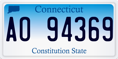 CT license plate AO94369