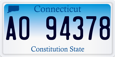 CT license plate AO94378