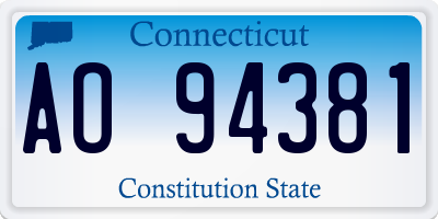 CT license plate AO94381