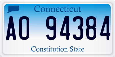 CT license plate AO94384